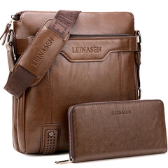 Men Shoulder Bag PU Leather Messenger Bag Man Briefcase Antifreeze Crossbody Bag