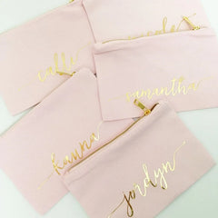 Monogram Foil Make Up Bag Heart Bride Maid of Honour Purse