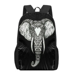 Indian Elephant Art Print 16-inch Teen School Bag