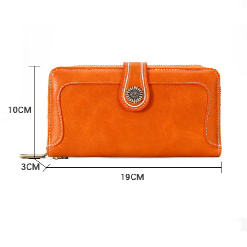 Retro Long Wallet Women's Multi-function Clutch Bag Carteira Portfel Damski