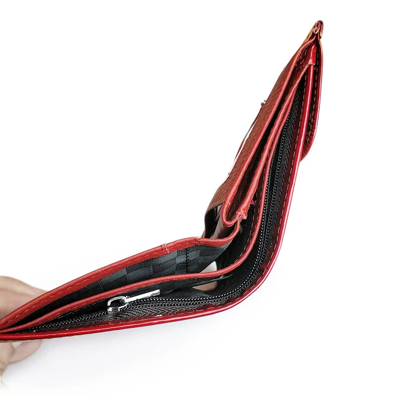 Echt Lederen Dames Portemonnee Korte Clutch Vrouwelijke Portemonnee