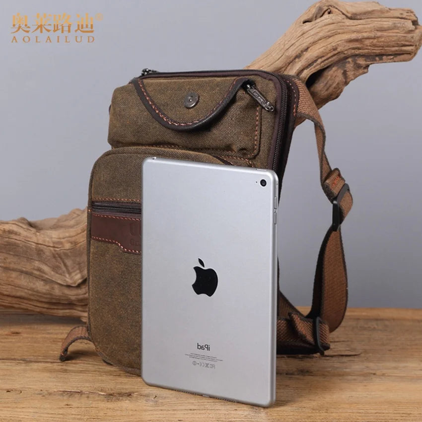 Men Canvas Waterproof Waist Pack Military Leg Bag Thigh Pocket