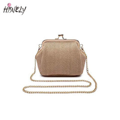Straw Wrap Mini Shell Clip Bag Single Shoulder Satchel Bag