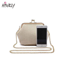 Straw Wrap Mini Shell Clip Bag Single Shoulder Satchel Bag