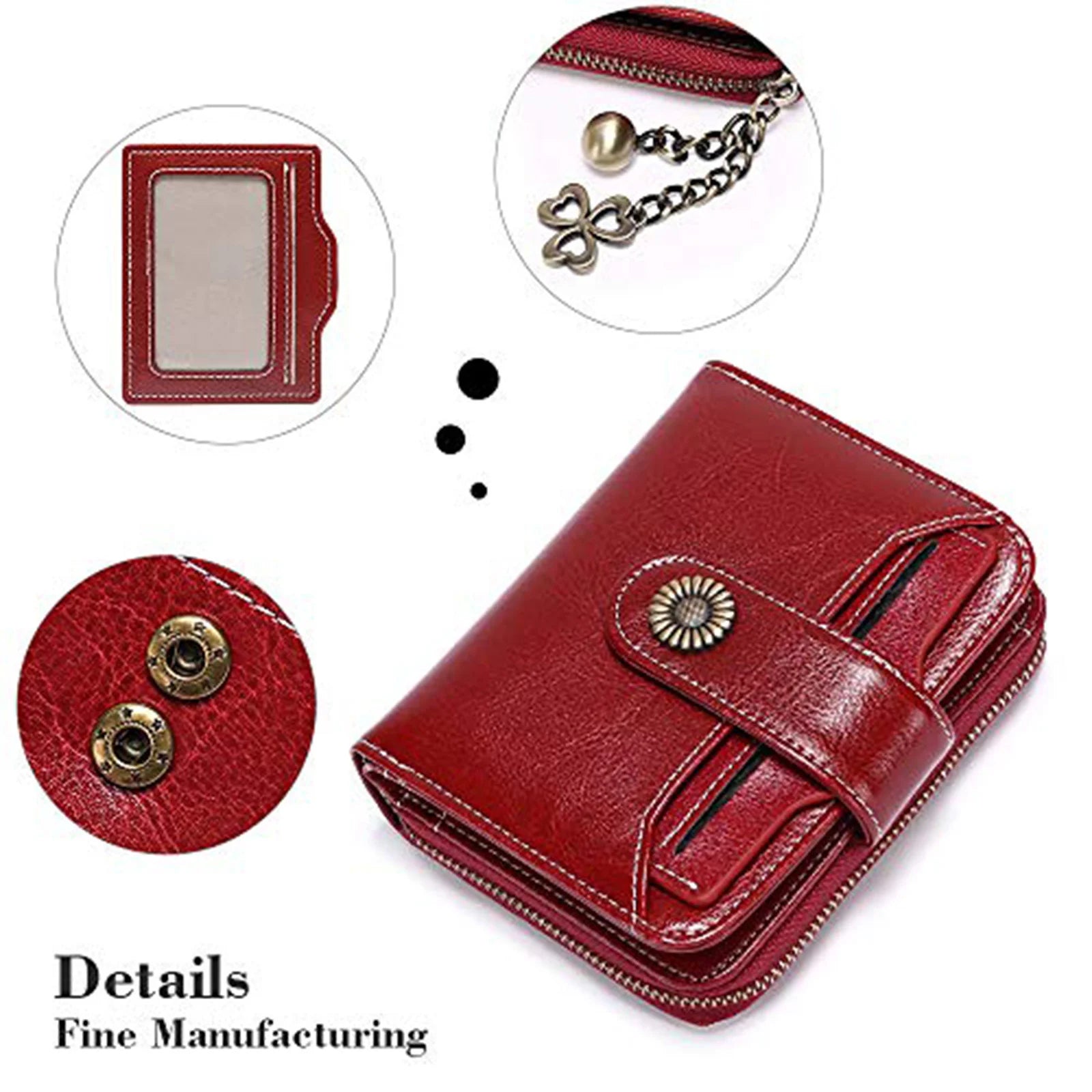 Women's Short Leather Wallet Mini Zero Wallet Driver's Wallet