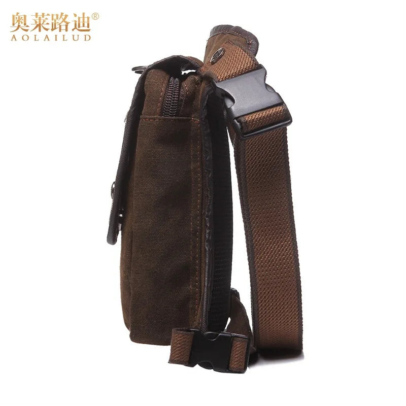 Men Waterproof Canvas Waist Bag Leg Bag Military Hip Pouch