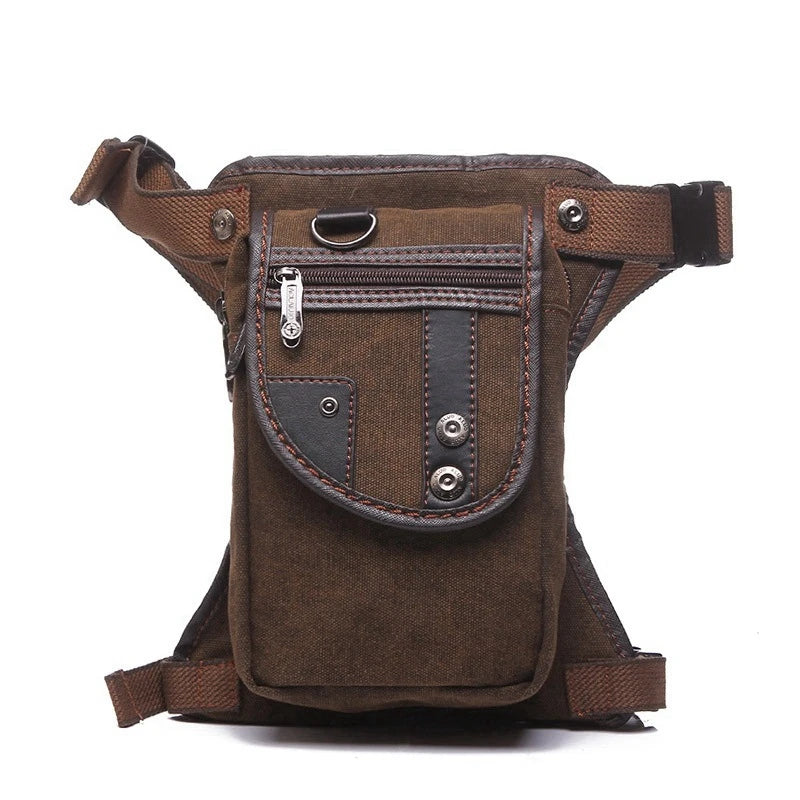 Men Waterproof Canvas Waist Bag Leg Bag Military Hip Pouch