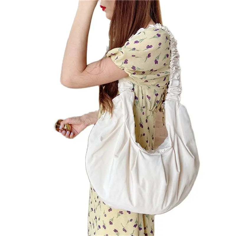 Ruched Messenger Bag Women Sling Bags Tote Large Travel Beach Shoulder