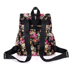 Women Backpacks Butterfly Flower Print Middle Size Girl Daily Wear