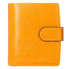 RFID Leather Wallet Oil Wax Cowhide Women's Short Wallet