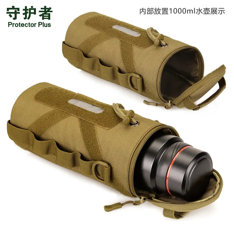 1000ml Tactical Water Bottle Bag Kettle Pouch Camo Army Outdoor Travel