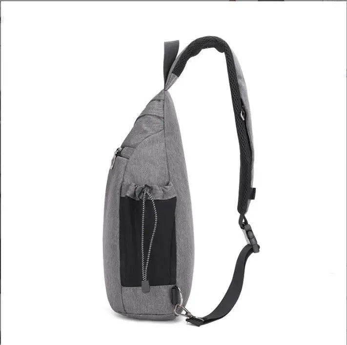 Zipper School Backpack Crossbody Sling Bag for Men