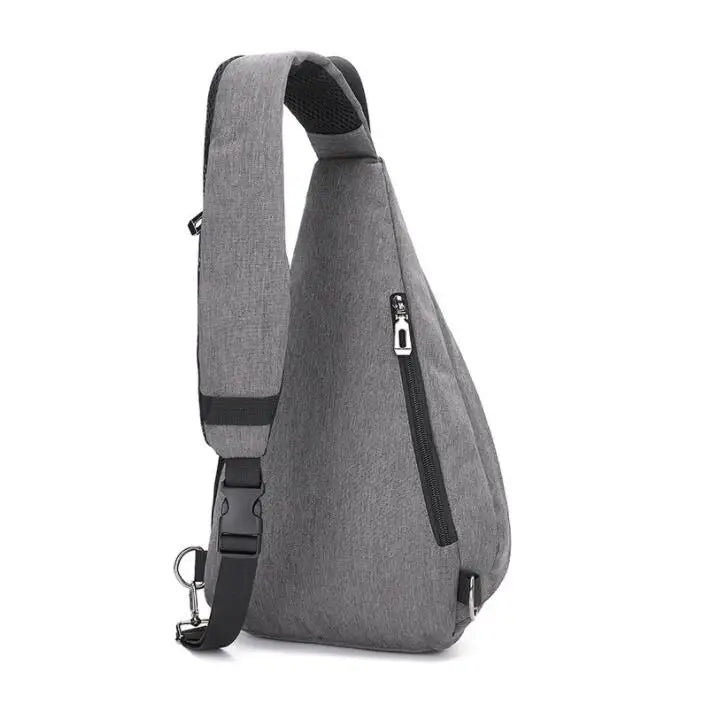 Zipper School Backpack Crossbody Sling Bag for Men