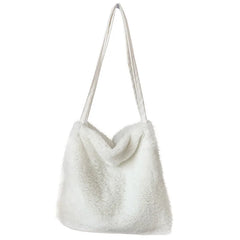 Plush Fur Shoulder Bag Women Solid Tote Christmas Bag