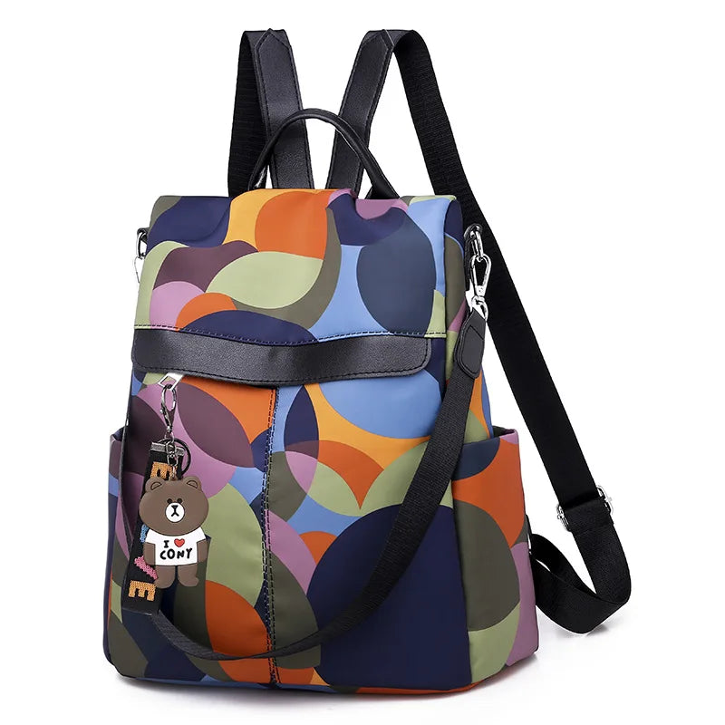 Women's Leather Backpack Double Shoulder Travel Bags