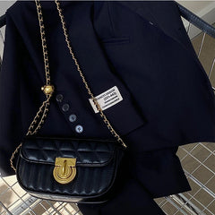 Rhombus Lock Chain Crossbody Bag for Women, All-Match Design