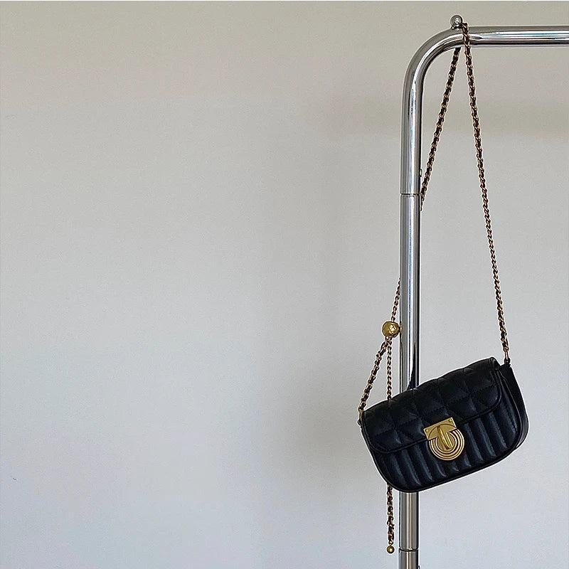 Rhombus Lock Chain Crossbody Bag for Women, All-Match Design
