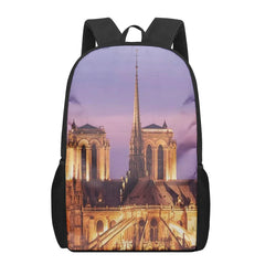 Notre Dame de Paris 3D Print School Backpack for Boys Girls Teenager