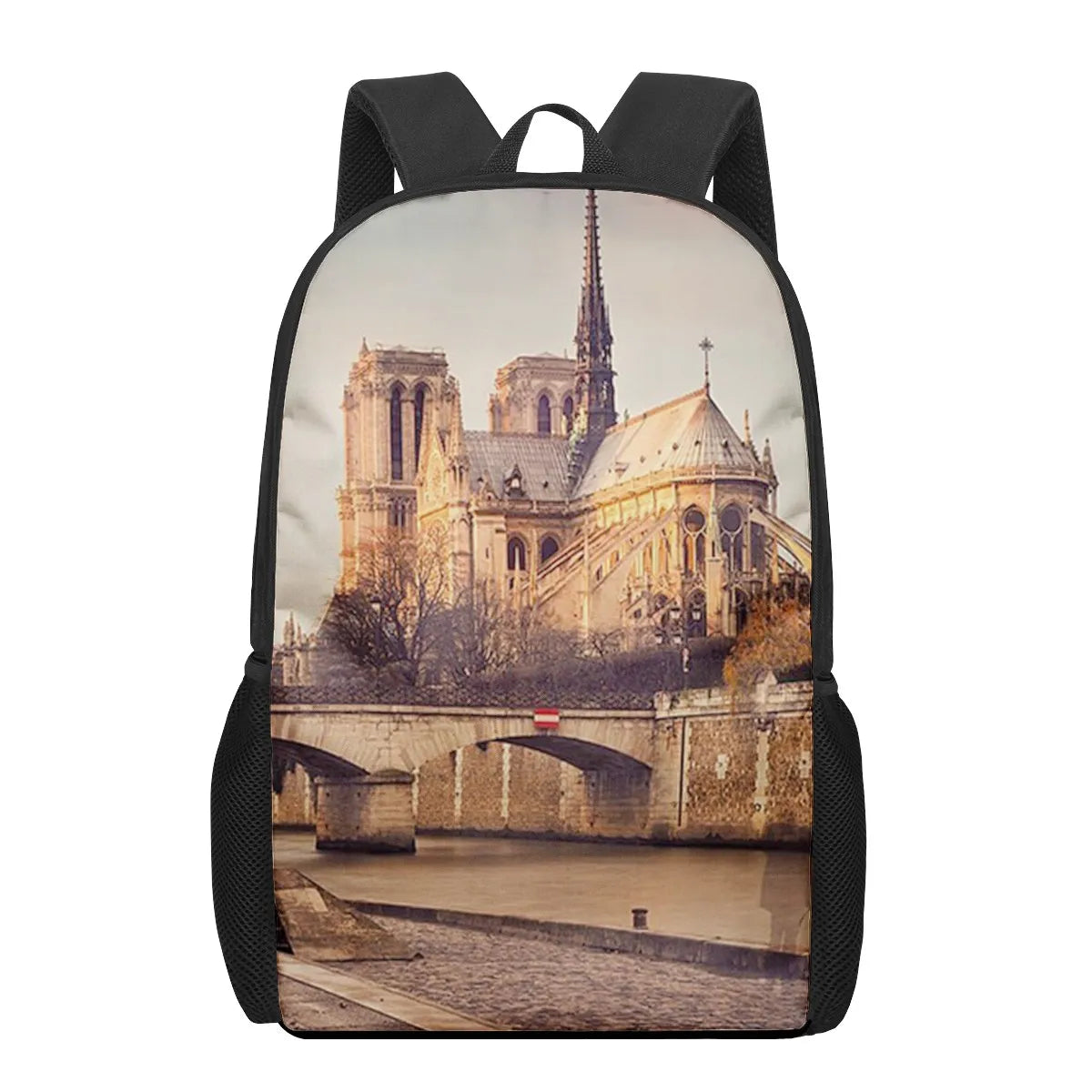 Notre Dame de Paris 3D Print School Backpack for Boys Girls Teenager