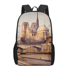 Notre Dame de Paris 3D Print School Backpack for Boys Girls Teenager