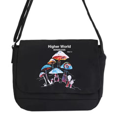 Canvas Crossbody Bag Japanese Envelope Bag Mushroom Pattern