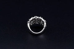 Silver Baguette Cut Eternity Band Ring for Wedding Engagement