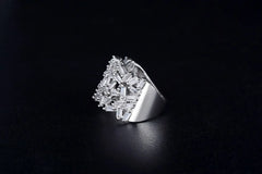 Silver Baguette Cut Eternity Band Ring for Wedding Engagement