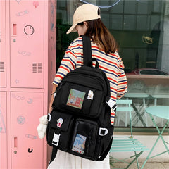 Teenage Girls Waterproof School Bag Casual Lady Bookbag Large Capacity Rucksack