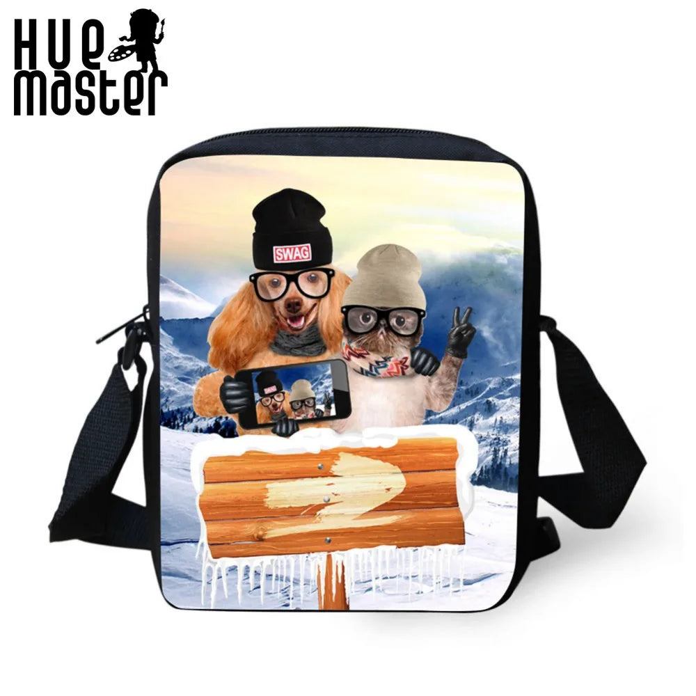 Mini Dog Pattern Messenger Bag for Women