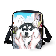 Mini Dog Pattern Messenger Bag for Women