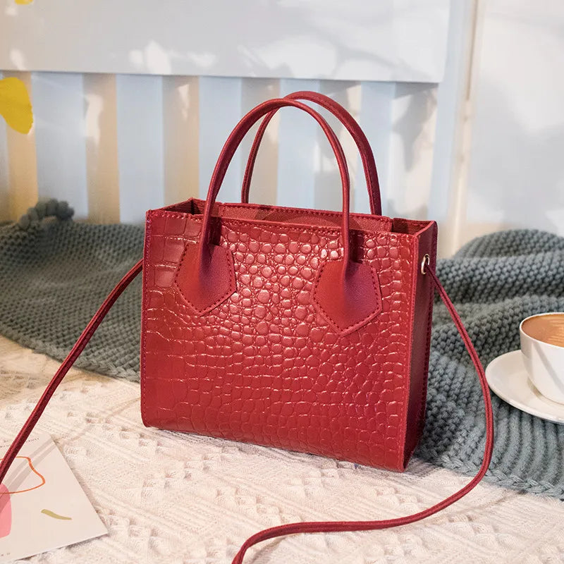 Crocodile Pattern Small Square Handbag Shoulder Messenger Bag