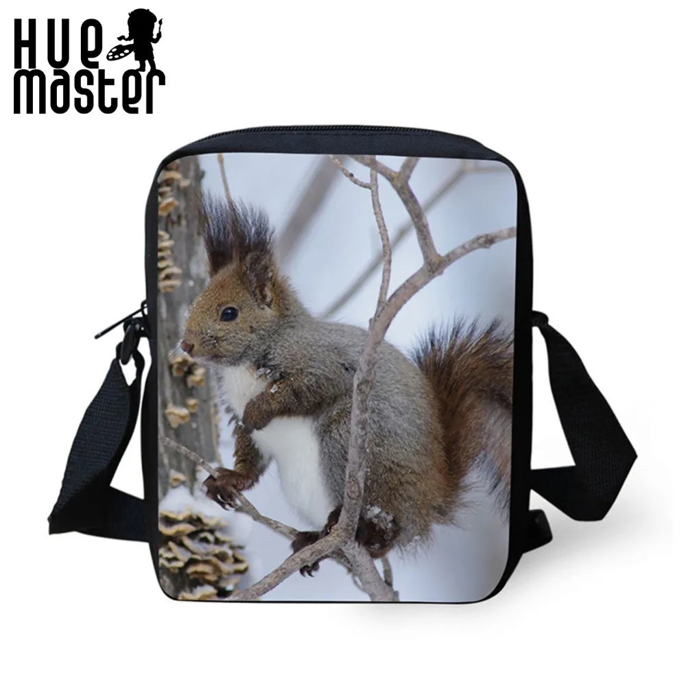 Squirrel Pattern Messenger Bag for Women Travel or Shopping