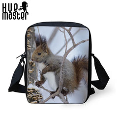 Squirrel Pattern Messenger Bag for Women Travel or Shopping