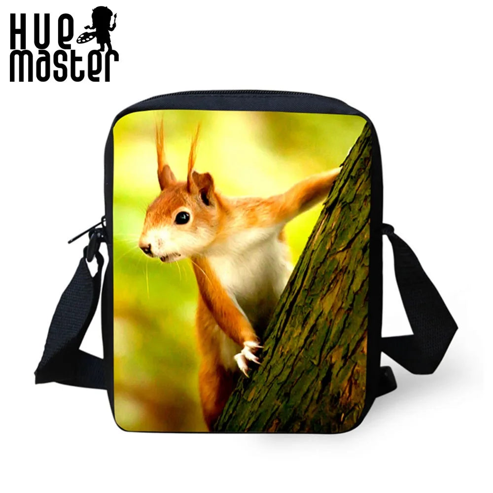Squirrel Pattern Messenger Bag for Women Travel or Shopping