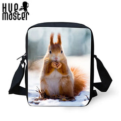 Squirrel Pattern Messenger Bag for Women Travel or Shopping