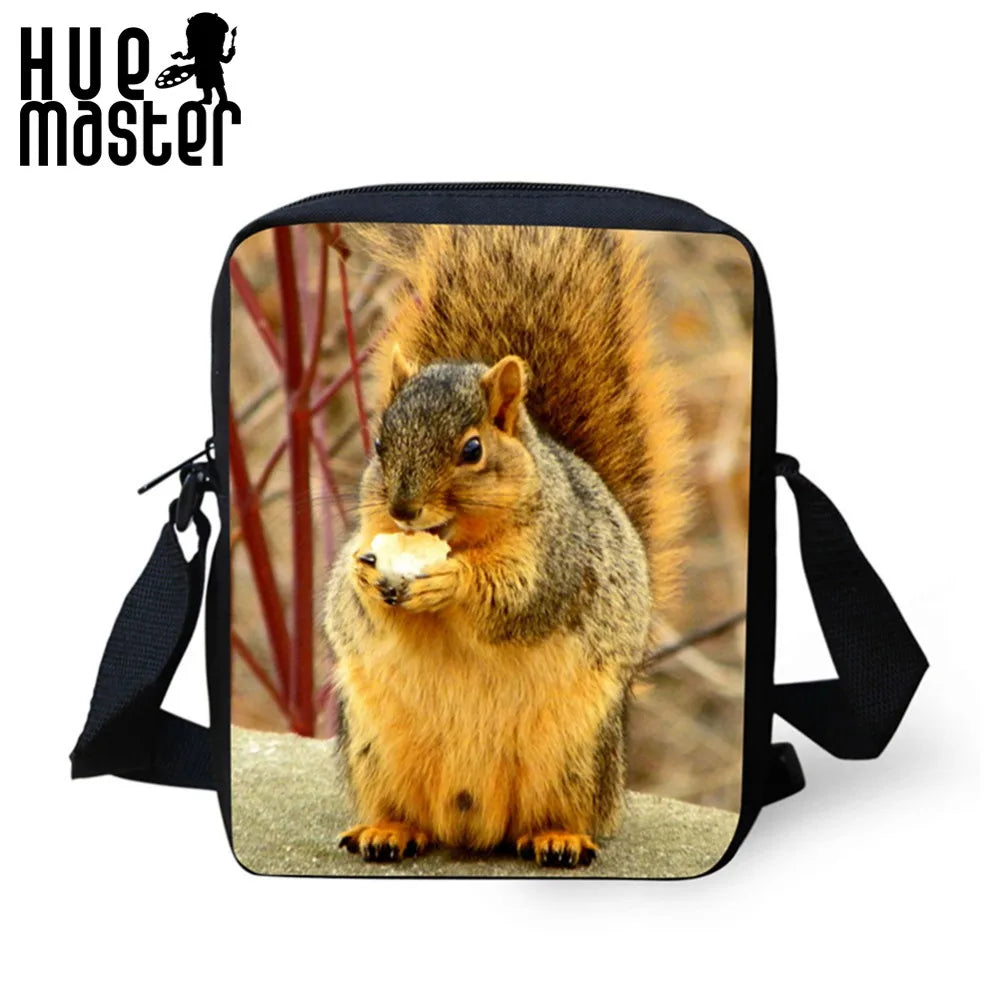 Squirrel Pattern Messenger Bag for Women Travel or Shopping