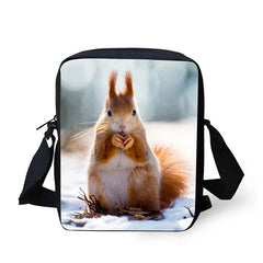 Squirrel Pattern Messenger Bag for Women Travel or Shopping