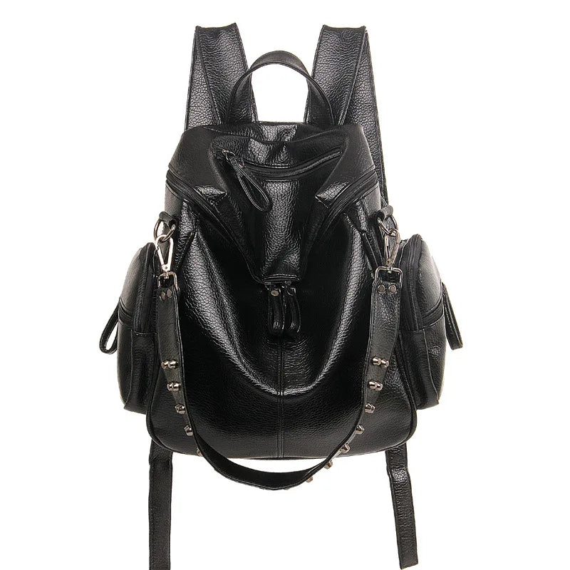 Stacy Bag 072716 Lady PU Leather Backpack Casual Travel Bag