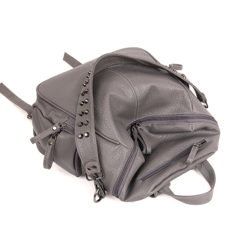Stacy Bag 072716 Lady PU Leather Backpack Casual Travel Bag