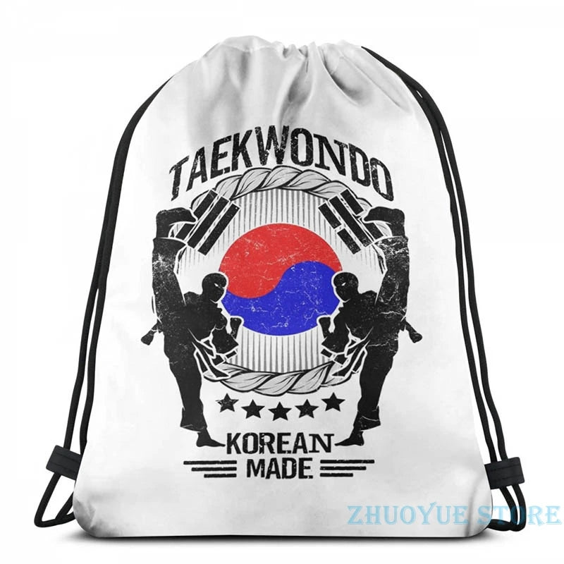 Taekwondo Martial Art Sport Kick Shirt USB Charge Backpack Men School Bags