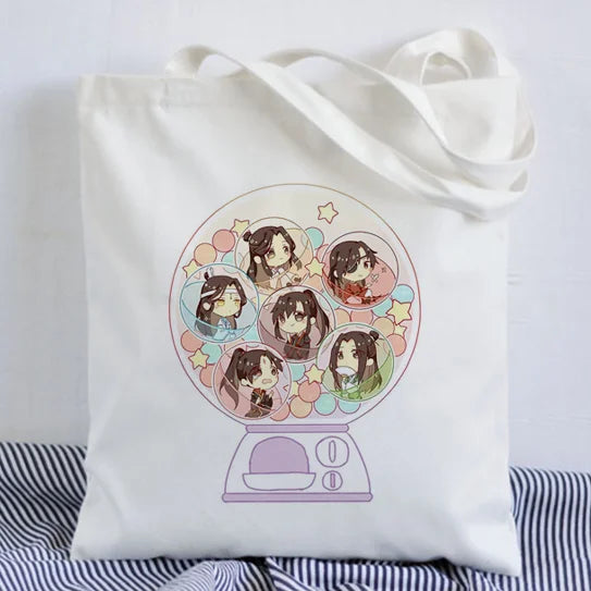 Tian Guan Ci Fu Anime Print Shopper Bags Canvas Large Capacity Handbag