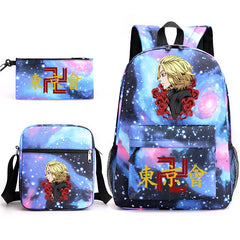 Tokyo Revengers Printed Backpack Teen Bag Canvas School Bag Boys and Girls 3 Pie