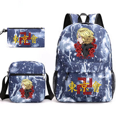 Tokyo Revengers Printed Backpack Teen Bag Canvas School Bag Boys and Girls 3 Pie
