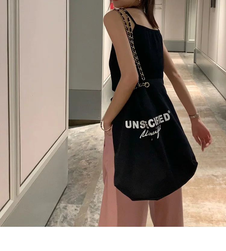 Metal Chain Square Shoulder Bag for Women