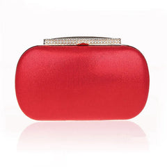 Velvet Crystal Silk Evening Bag Clutch Black/Red Tote Handbag