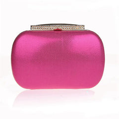 Velvet Crystal Silk Evening Bag Clutch Black/Red Tote Handbag
