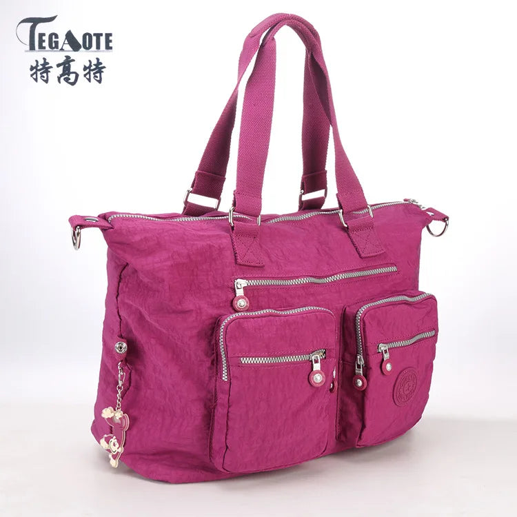 Waterproof Double Shoulder Bag High Nylon Handbag