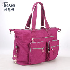 Waterproof Double Shoulder Bag High Nylon Handbag