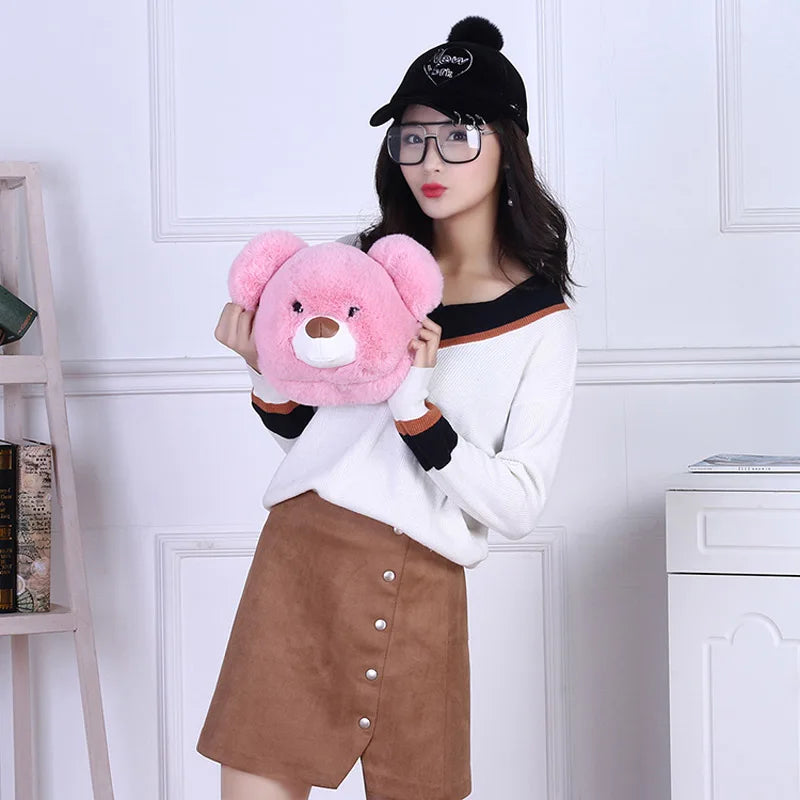 Artificial Fur Women Handbag Lovely Bunny Shoulder Bag