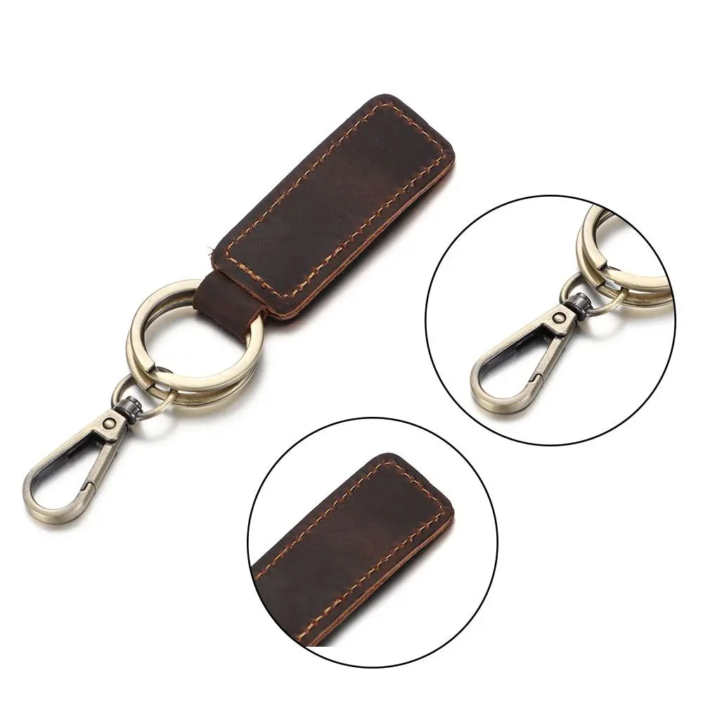 PU Leather Belt Keychain Retro Gift Key Ring Car Men Women Car Keyring